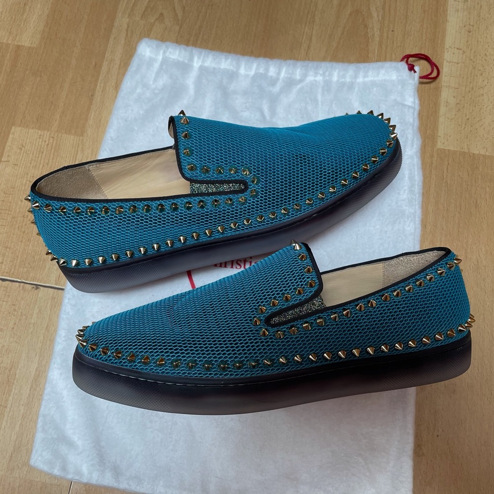 Christian Louboutin Roller Boat Pik Turqouise 9 42